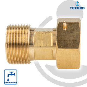tecuro Verschraubung 3/4 Zoll Überwurfmutter x 3/4 Zoll Außengewinde -  Messing blank CW617N