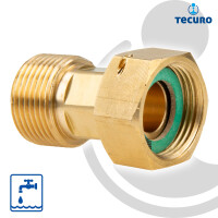 tecuro Verschraubung 3/4 Zoll Überwurfmutter x 3/4 Zoll Außengewinde -  Messing blank CW617N