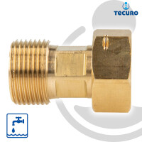tecuro Verschraubung 3/4 Zoll Überwurfmutter x 3/4 Zoll Außengewinde -  Messing blank CW617N