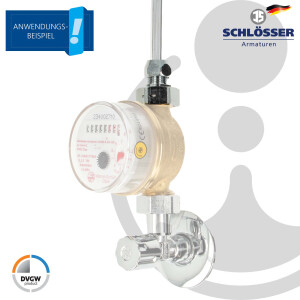 tecuro Waschtischzähler Verschraubung 3/4 Zoll ÜWM x 3/8 Zoll IG und 3/4 Zoll ÜWM x Ø 10 mm QV - 2-er Set