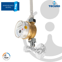 Waschtischzähler Einstrahlzähler ETK (Kaltwasser) bis 30 Grad, Länge 80 mm, 3/4 Zoll AG, inkl. Verschraubungen