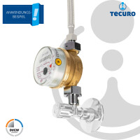 Waschtischzähler Einstrahlzähler ETW (Warmwasser) bis 90 Grad, Länge 80 mm, 3/4 Zoll AG, inkl. Verschraubungen