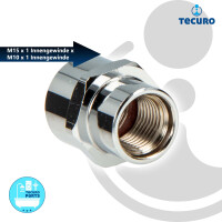 tecuro Reduzierstück M15/1 Innengewinde x M10/1 Innengewinde MS-verchromt