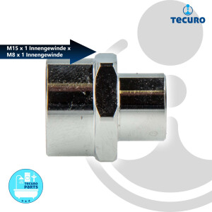 tecuro Reduzierstück M15/1 Innengewinde x M8/1 Innengewinde MS-verchromt