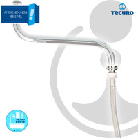 tecuro Aufnahme Adapter für Ausläufe an Armaturen M22 x1 auf 3/8 Zoll Außengewinde, MS-verchromt
