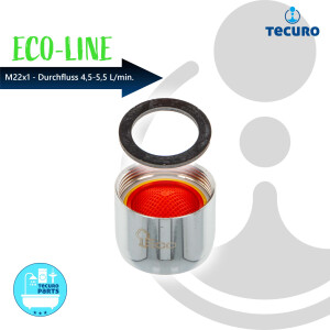 tecuro ECO SPAR Mischdüse - Strahlregler M22x1 IG, Durchflussklasse V: 4,5 - 5,5 l/min, verchromt