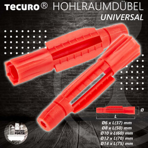 tecuro Universal Hohlraumdübel Allzweckdübel Dübel - Kunststoff rot