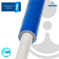 tecuro Isolierschlauch PE-XT für Rohr Ø 22 mm, mit reißfester PE-Schutzfolie in blau, 6 mm Dämmstärke, Rolle mit 10 m