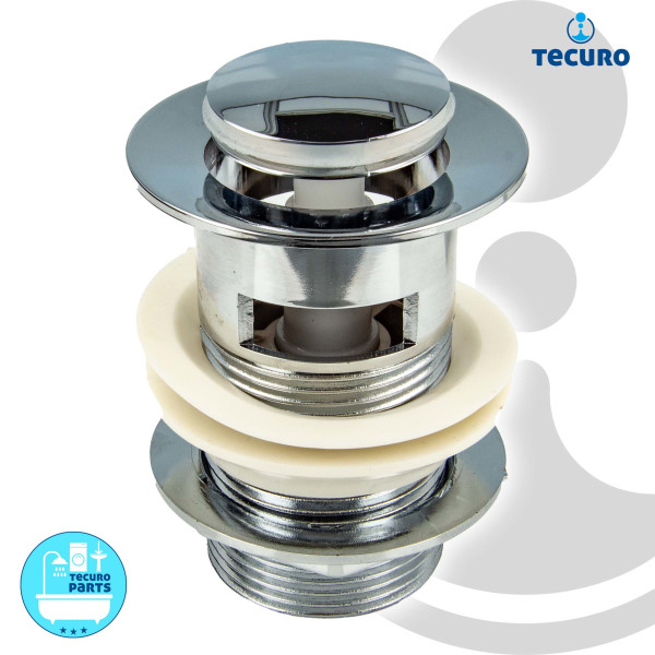 tecuro Pop Up Ablaufventil 1 1/4 Zoll, leichte Kunststoffausführung, für Waschbecken