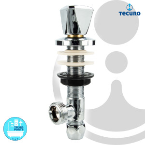 tecuro Geräte-Untertischventil 3/4 Zoll, Abgang seitlich, zum Absperren von Geräten