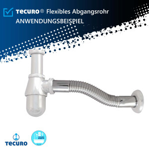 tecuro flexibles Abgangsrohr für Siphon Ø 32 mm x 250 mm, Messing verchromt