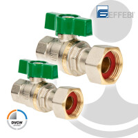 EFFEBI Trinkwasser-Kugelhahn 2163V mit Überwurfverschraubung x Innengewinde - DVGW
