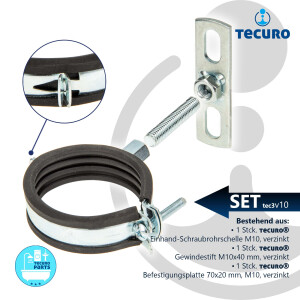 tecuro Einhand Schraubrohrschelle M8/M10 verzinkt mit...