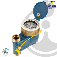 B-WARE JS Steigrohr Hauswasserzähler MNRS 3/4 Zoll DN 20  Q3=4, R80,  Baulänge 105 mm