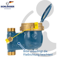B-WARE JS Steigrohr Hauswasserzähler MNRS 3/4 Zoll DN 20  Q3=4, R80,  Baulänge 105 mm