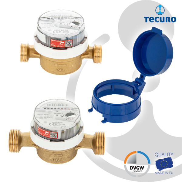 tecuro Wohnungs - Wasserzähler mit Baulänge 110 mm / 130 mm, DVGW, WRAS, 6 Jahre Eichlaufzeit