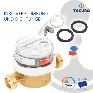 tecuro Wohnungs - Wasserzähler mit Baulänge 110...