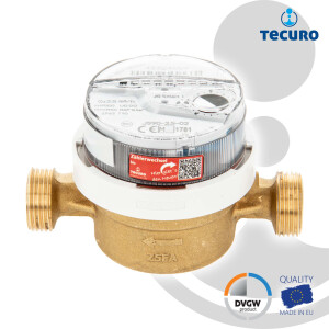 tecuro Wasserzähler mit Baulänge 110 mm,...