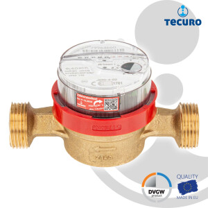 tecuro Warm - Wasserzähler mit Baulänge 130 mm,...