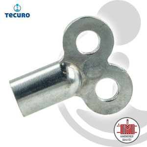 tecuro Metall-Heizkörper-Entlüftungsschlüssel, 4-Kant mit 5 mm, lange Ausführung