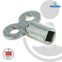 tecuro Metall-Heizkörper-Entlüftungsschlüssel, 4-Kant mit 5 mm, lange Ausführung