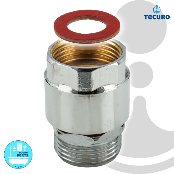 tecuro Rohrbelüfter für Auslaufventile und Zapfhähne, Innengewinde 3/4 x Außengewinde 3/4, Messing CW617N, verchromt