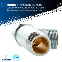 tecuro T-Verteilerstück 3/4 Zoll - für Geräte, MS-verchromt