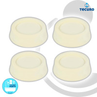 tecuro Schwingungsdämpfer Schallschutzfüße für Spülmaschine und Waschmaschine, 4-er Set, weiß
