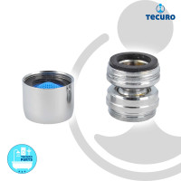 tecuro Kugelgelenk Bidetstrahler mit Luftsprudler M 24 x1 AG - Messing verchromt