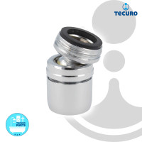 tecuro Kugelgelenk Bidetstrahler mit Luftsprudler M 24 x1 AG - Messing verchromt