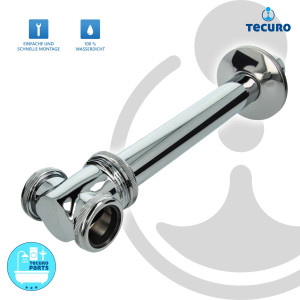 tecuro Ablauf T-Stück Ø 32 mm, für Doppelwaschbecken - Messing verchromt