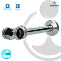 tecuro Ablauf T-Stück Ø 32 mm, für Doppelwaschbecken - Messing verchromt
