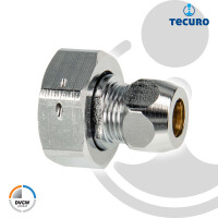 tecuro Waschtischzähler Verschraubung 3/4 Zoll Überwurfmutter x Ø 10 mm QV