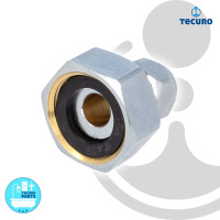 tecuro Waschtischzählerverschraubung 3/4 Zoll Überwurfmutter x Ø10 mm QV