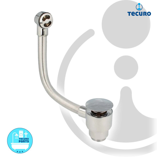 tecuro Ablaufgarnitur mit Pushfunktion für Waschtisch mit Überlauf