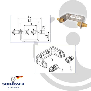 JS Wasserzähler-Bügel 3/4 x 3/4 Zoll, für...
