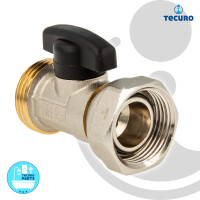 tecuro Kugelventil mit Eurokonus 3/4 Zoll ÜWM x AG, DN 20, Messing vernickelt