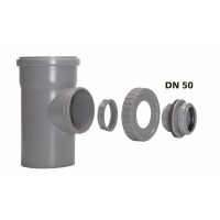 Airfit Anschraub-Muffe DN 50 für Reinigungsdeckel - KS-grau, 50000AM