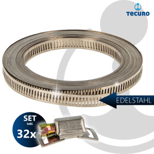 tecuro Endlosband - Schlauchschellen - Set: Band 5 m x 8...