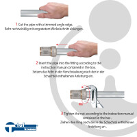 KRONOS PUSH Messing-Klemmverbinder mit IG - für Stahlrohr - Trinkwasser geeignet DVGW