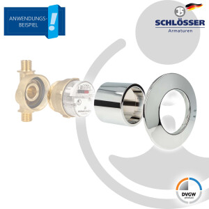 B-WARE JS Kombirosette 2-teilig zu UP-Wasserzähler-Messkapseln EAS, verchromt