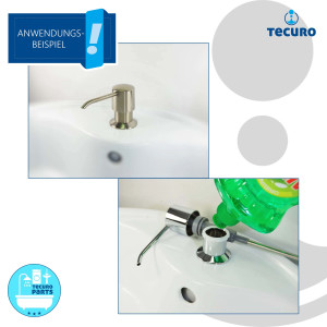 tecuro Einbau-Seifenspender 300 ml edelstahloptik für Waschtisch & Spüle