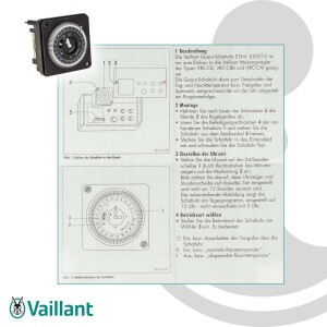 Vaillant Analog Schaltuhr 253215 für Regler VRC-CB, CBB, CM Zeitschaltuhr ersetzt VRC 009654