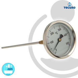 tecuro Ø 80 mm Bi-Metall Rauchgas - Thermometer 0...