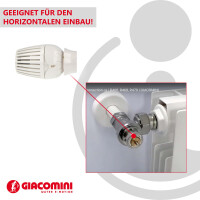 GIACOMINI Thermostatkopf R460, mit Patentbefestigung auf GIACOMINI Thermostatventile, weiss, R460X001
