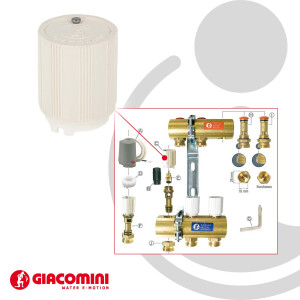 GIACOMINI Handregulierkappe R450X001, für Fußbodenheizungsverteiler, weiss, Grösse V