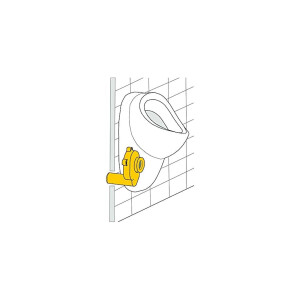 Haas PE-Urinalabsaugesiphon OHA 6280, waagerecht DN 50 - für Keramik mit Ø 46-52 mm - Höhe 8 cm