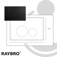 RAYBRO Betätigungsplatte CORTADO 35 Matt Schwarz für Geberit Spülkästen UP320, UP100, JomoTech, REZI Systems
