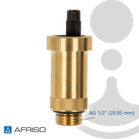 AFRISO Schnellentlüfter PrimoVent 1/2 Zoll, mit Aquastop - 12 bar, max. +110°C - Typ 77752