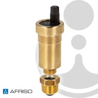 AFRISO Schnellentlüfter PrimoVent 3/8 Zoll mit Montageventil 1/2 Zoll - 12 bar, max. +110°C - Typ 77706